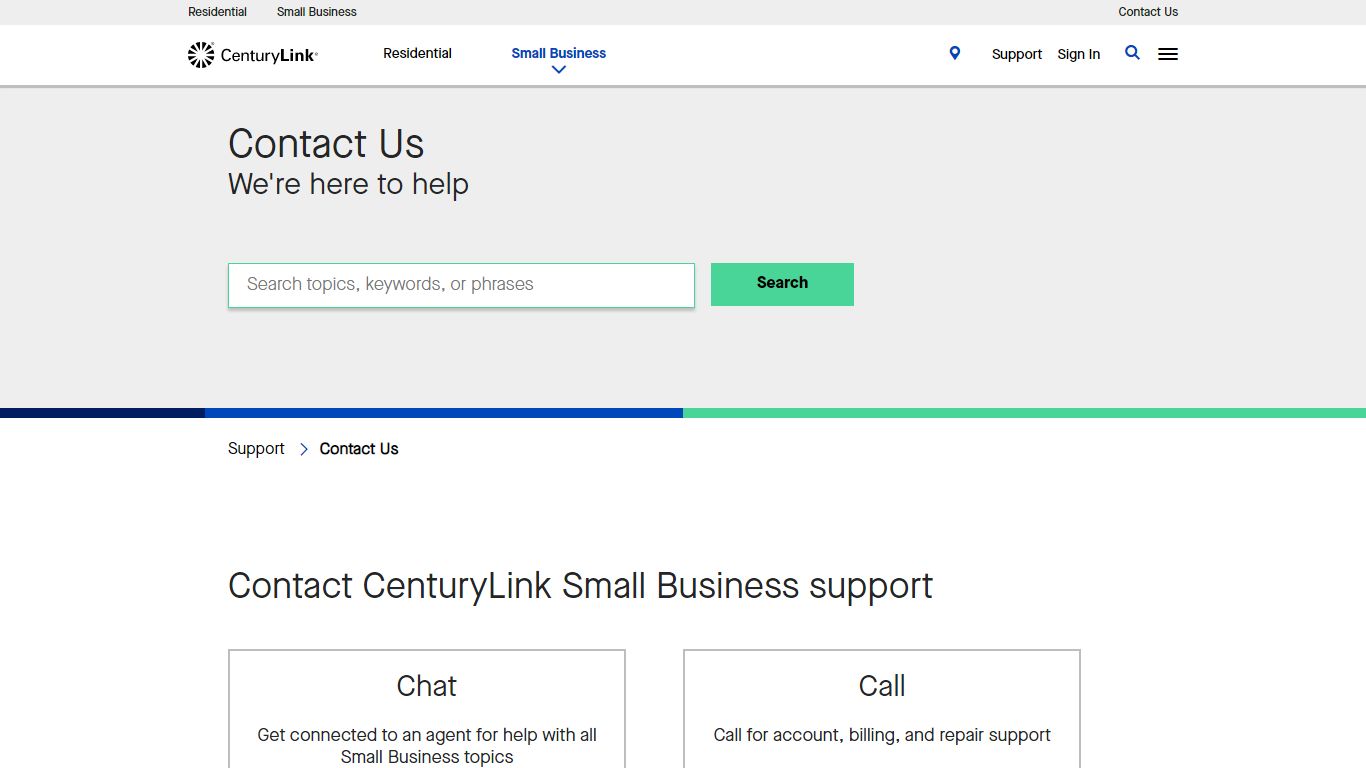 Contact Small Business Customer Service | CenturyLink